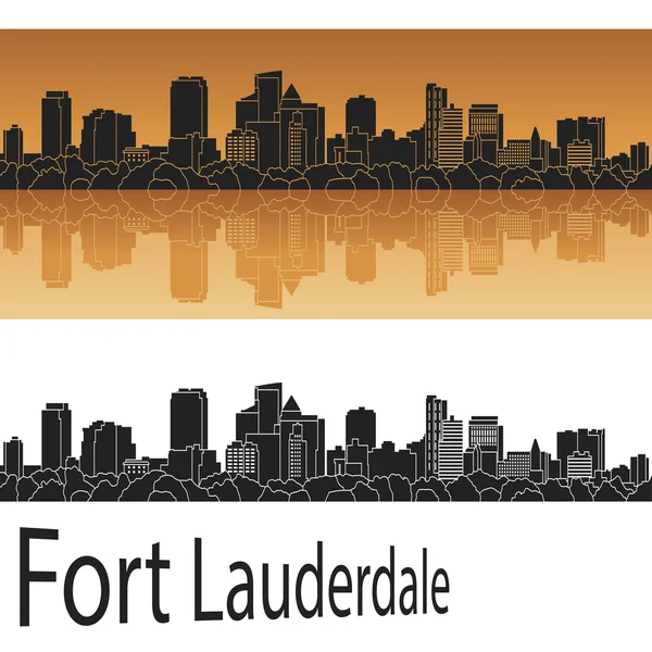 Fort Lauderdale skyline in purple — Stock Vector