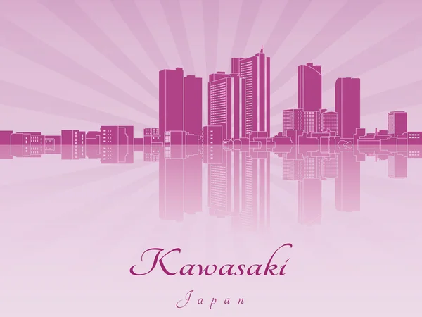 Kawasaki panoramę w purpurowa orchidea promienna — Wektor stockowy