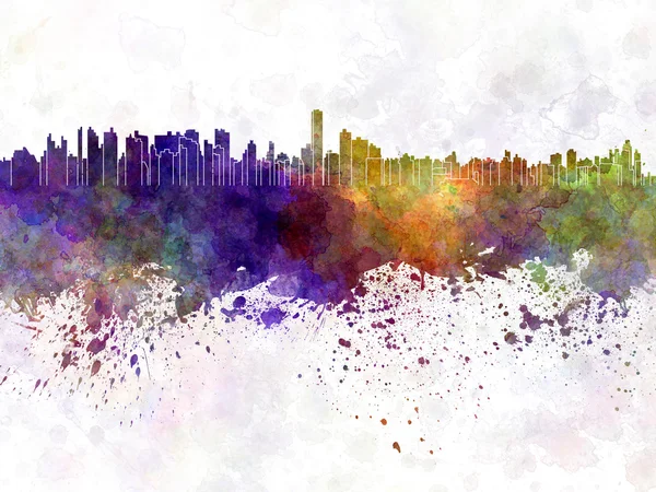 Asuncion skyline in watercolor background — Stock Photo, Image