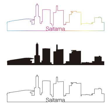 Saitama manzarası doğrusal stiliyle gökkuşağı