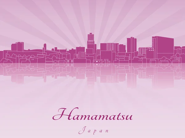 Hamamatsu skyline in purple radiant orchid — Stock Vector