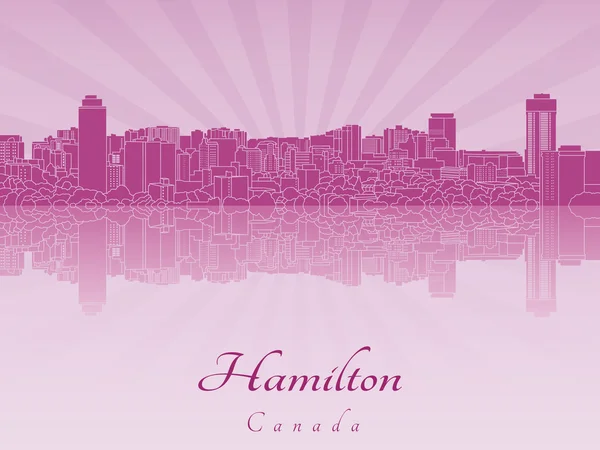 Hamilton skyline in violett leuchtender Orchidee — Stockvektor