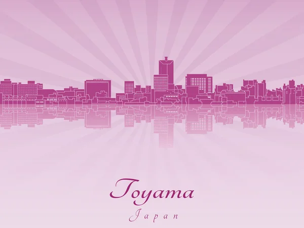 Toyama skyline in purple radiant orchid — Stock Vector