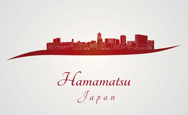Hamamatsu Panorama v červené barvě — Stockový vektor