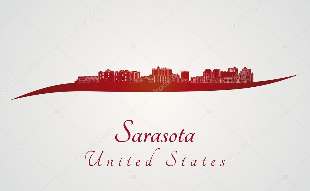 Sarasotra skyline in red