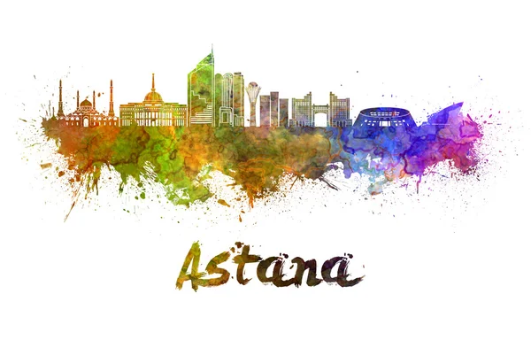 Astana skyline in watercolor — Stock Photo, Image