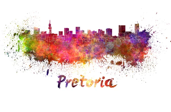 Pretoria panoramę w akwarela — Zdjęcie stockowe