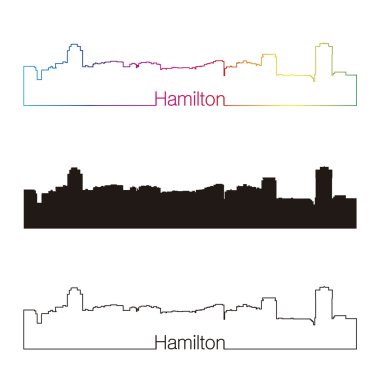 Hamilton manzarası doğrusal stiliyle gökkuşağı