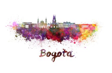 Bogota v2 manzarası içinde suluboya