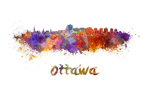 Skyline di Ottawa in acquerello — Foto Stock