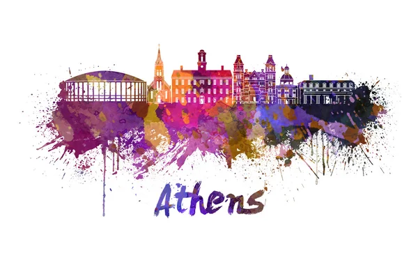 Athens OH skyline in watercolor — Stock Photo, Image