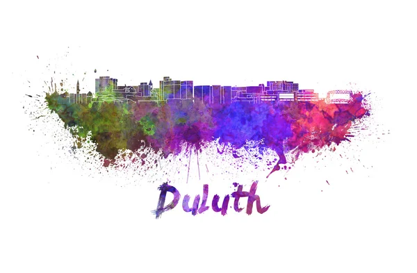 Duluth skyline in watercolor — Stock Photo, Image