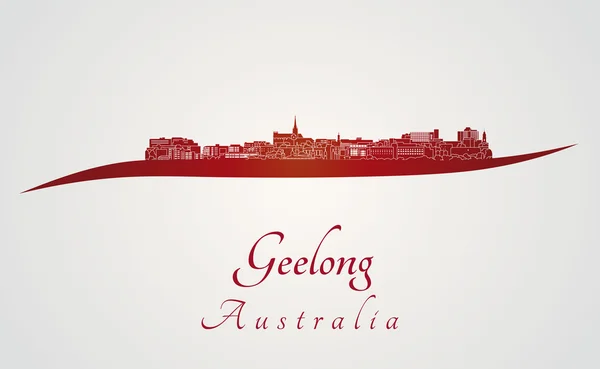 Panoramę miasta Geelong w czerwone — Wektor stockowy