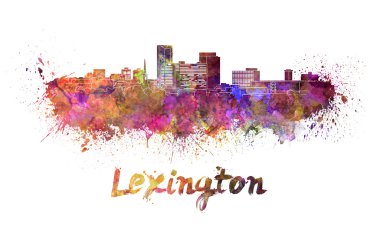 Lexington skyline in watercolor clipart