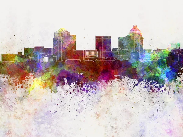 Greensboro skyline in watercolor background — Stock fotografie