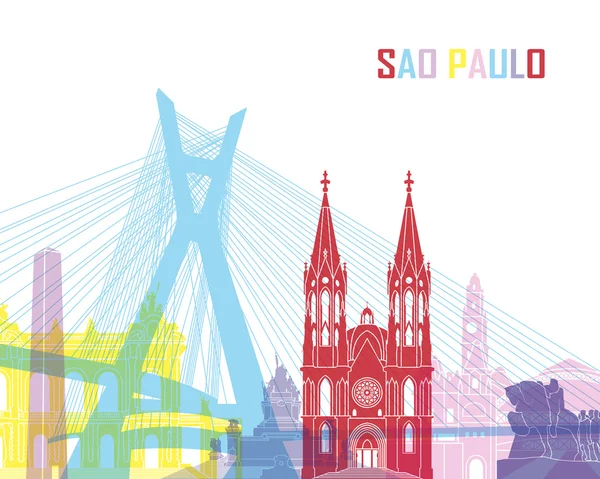 Sao Paulo horizonte pop — Vector de stock