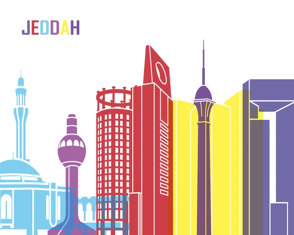 Skyline de Jeddah pop — Image vectorielle