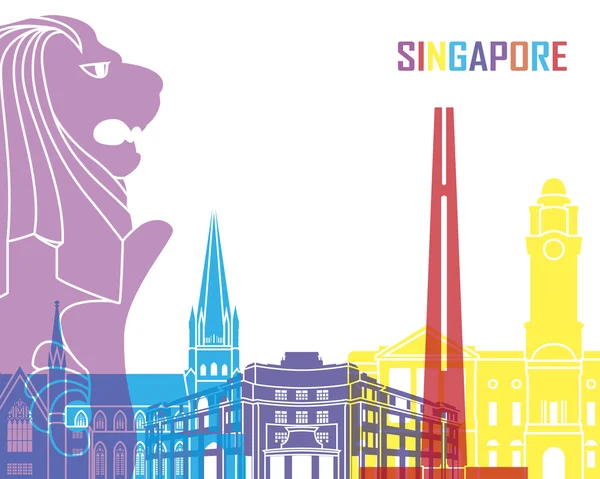 Singapur skyline pop — Vector de stock