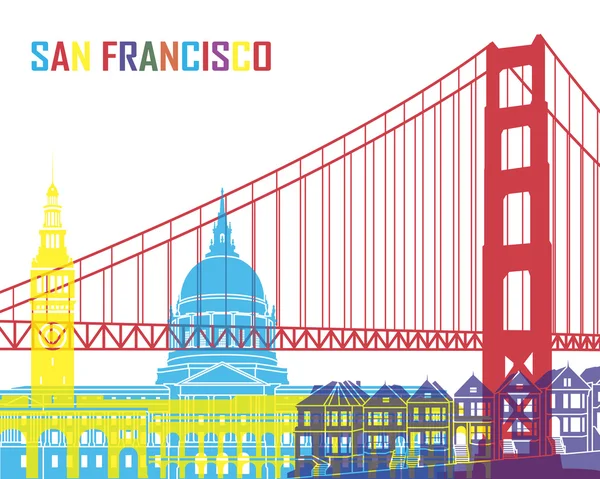 San Francisco panoramę pop — Wektor stockowy