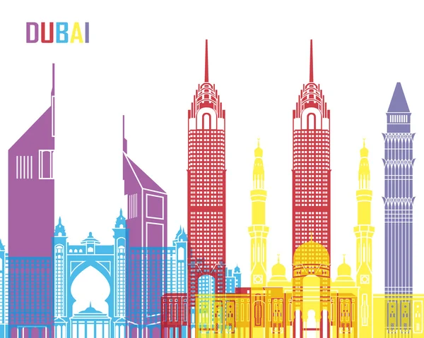 Dubai skyline pop — Vetor de Stock