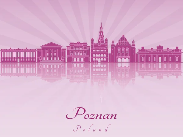 Poznan skyline in purple radiant orchid — Stock Vector