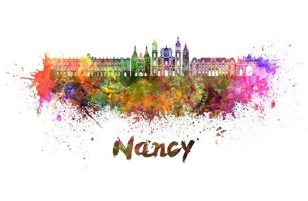 Nancy skyline em aquarela — Fotografia de Stock