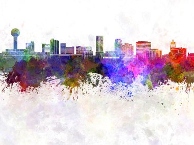 Knoxville skyline in watercolor background clipart