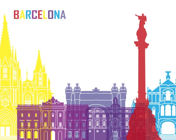 Skyline de Barcelona pop — Vector de stock