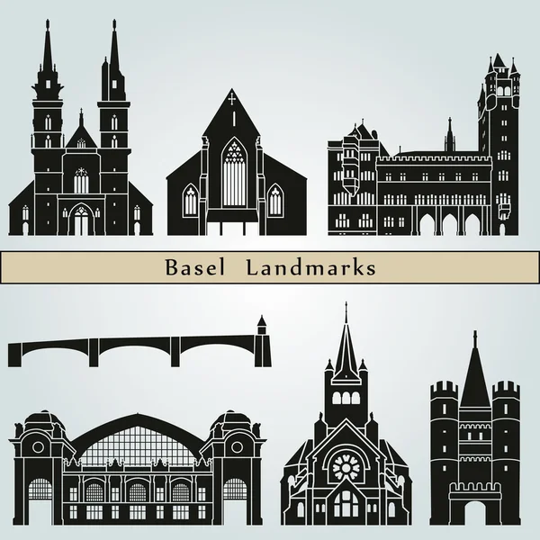 Basel landmärken — Stock vektor