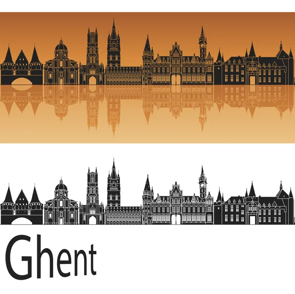 Ghent Skyline — Stock Vector