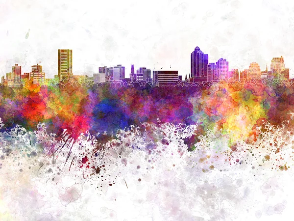 New Haven skyline in watercolor background — Stock Photo, Image