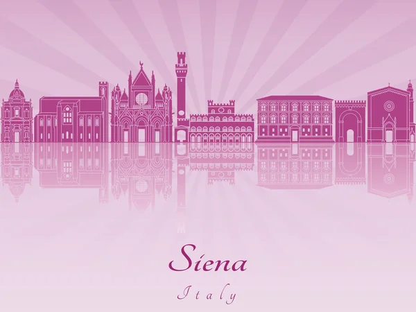 Siena városára lila sugárzó orchidea — Stock Vector
