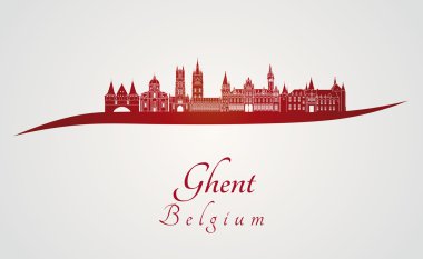 Ghent manzarası kırmızı