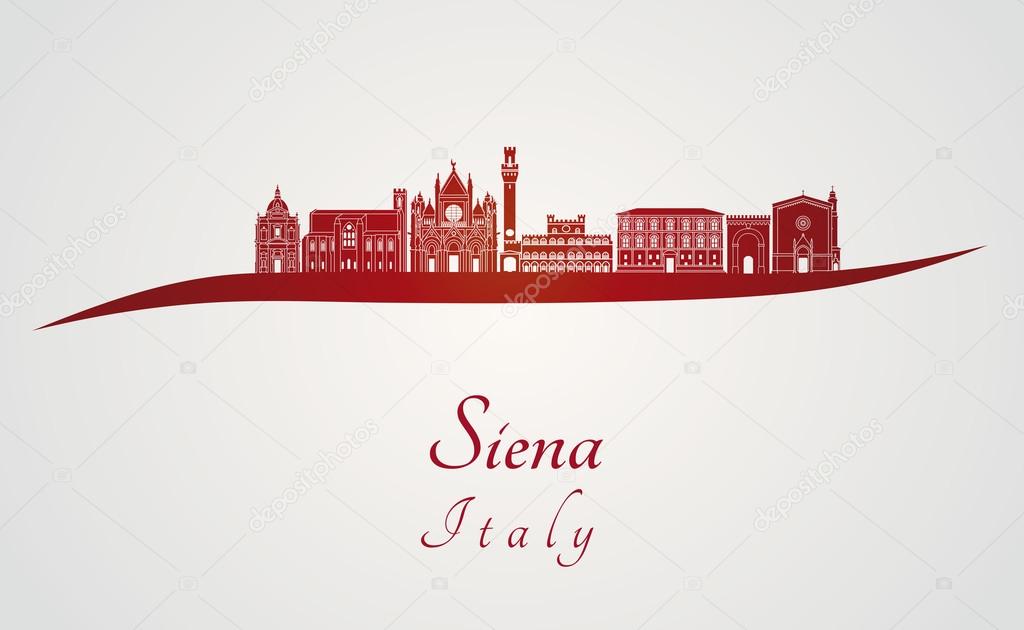 Siena skyline in red