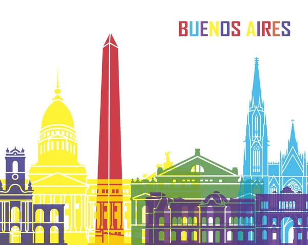 流行的布宜诺斯艾利斯天际线 — 图库矢量图片