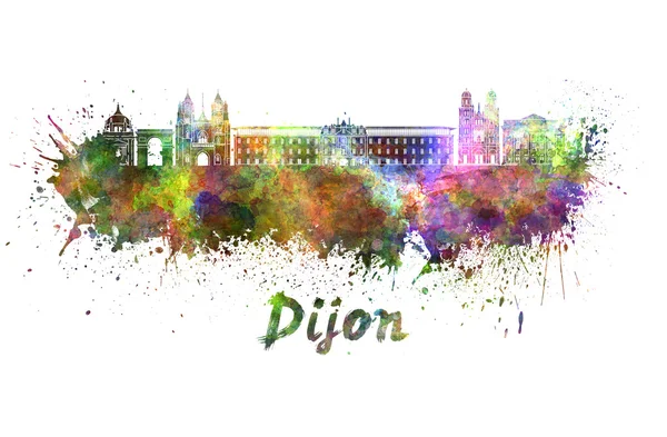 Dijon Panorama v akvarel — Stock fotografie