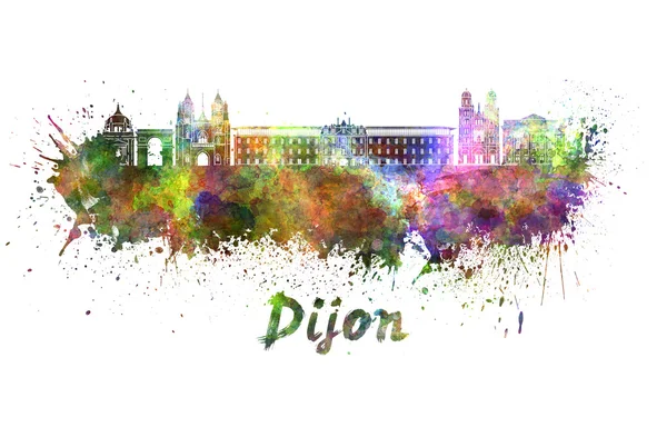 Skyline dijon em aquarela — Fotografia de Stock