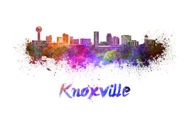 Knoxville skyline in watercolor clipart