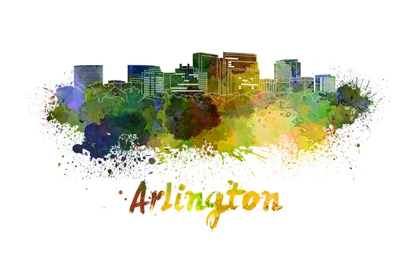 Arlington skyline in aquarel — Stockfoto