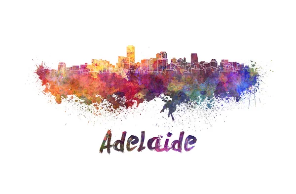 Skyline di Adelaide in acquerello — Foto Stock