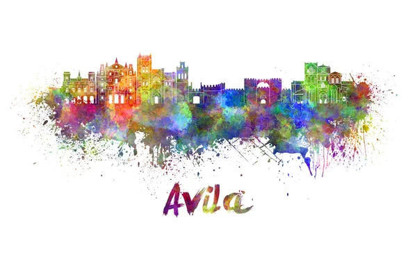 Avila skyline in watercolor — Stock Photo, Image