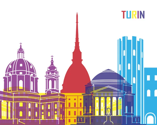 Turin skyline pop — Stock Vector