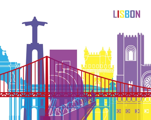 Panoramę Lizbony pop — Wektor stockowy