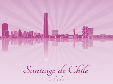 Santiago de chile skyline in purple radiant orchid clipart