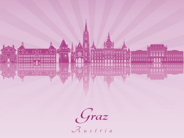 Mor parlak orkide Graz manzarası