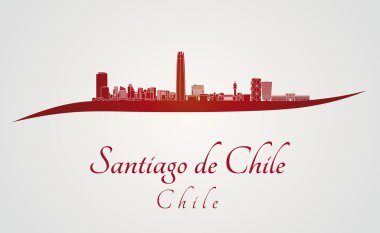 Santiago de Chile manzarası kırmızı