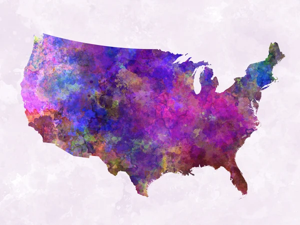 United States map in watercolor — Stok fotoğraf