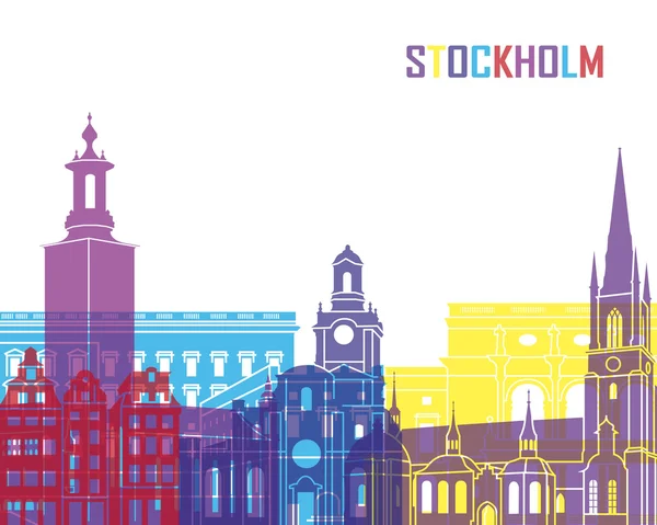 Stockholmer Skyline — Stockvektor
