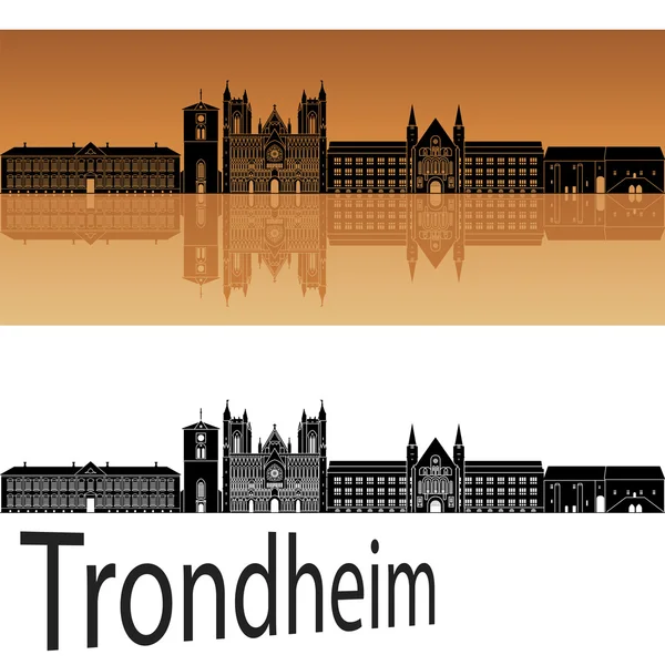 Skyline di Trondheim — Vettoriale Stock