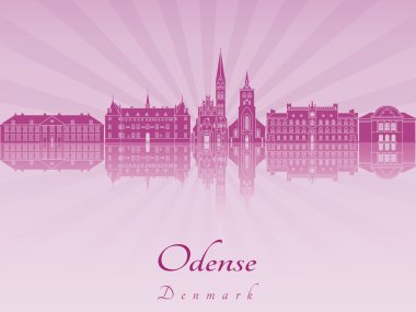 Mor parlak orkide Odense manzarası